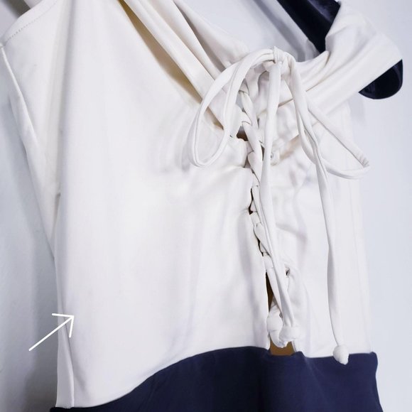 NWT L*Space Anja Off Shoulder Lace Up One Piece XS - Picture 11 of 14